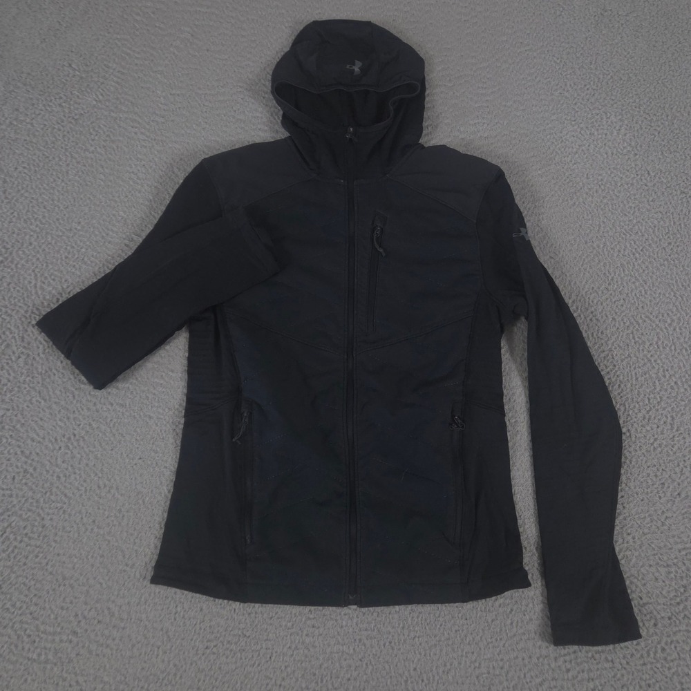 Under Armour Jacket Mens Small ColdGear Reactor Exert Hooded Hybrid Full Zip